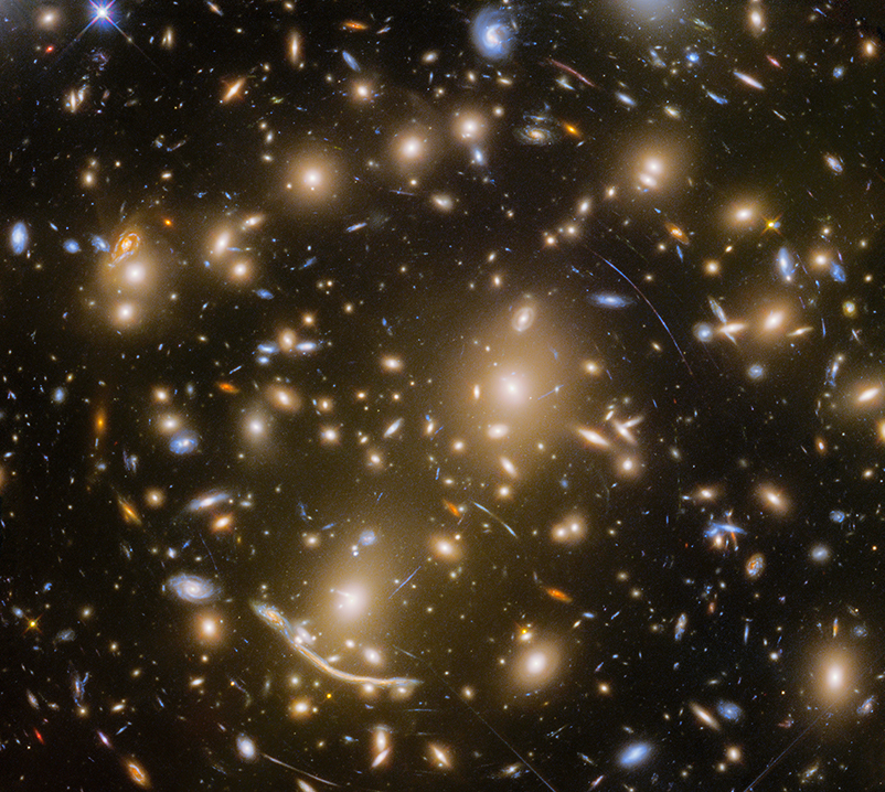 Image of a lensed galaxy behind the Abell 370 cluster